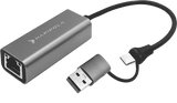 USB-A 2.0/USB-C TO RJ45
