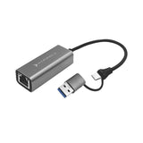 USB-A 2.0/USB-C TO RJ45