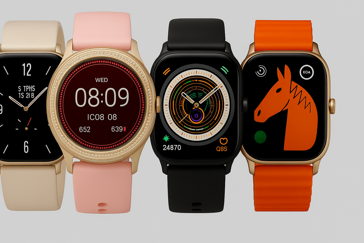 Mobile banner with smartwatches